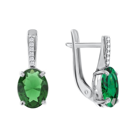 Купить оптом серьги из серебра с кристалл ювелирныйами и фианитами 2340290219л-60 от Krasnoe