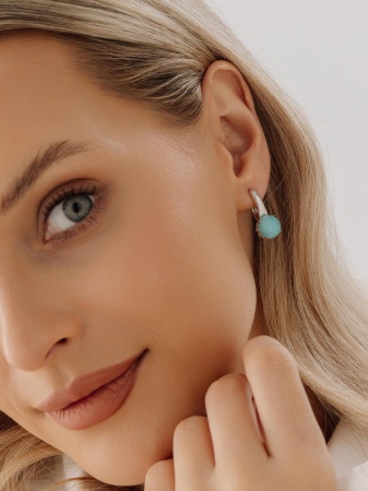 Купить оптом серьги из серебра с амазонитами 2340371263 от Krasnoe