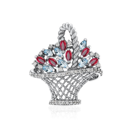 Купить оптом подвеска из серебра с кристалл ювелирныйами и фианитами 3340293574л-37 от Krasnoe