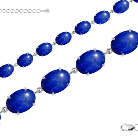 Купить оптом браслет из серебра с лазуритами 4340472314-20 от Krasnoe