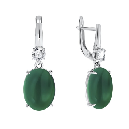 Купить оптом серьги из серебра с агатами и фианитами 2340390512-60 от Krasnoe