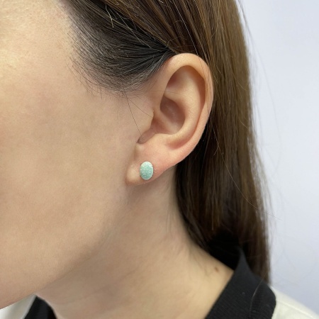 Купить оптом пусеты из серебра с амазонитами 2320372321 от Krasnoe