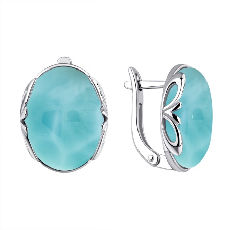 Купить оптом серьги из серебра с ларимарами 2340Л11859 от Krasnoe