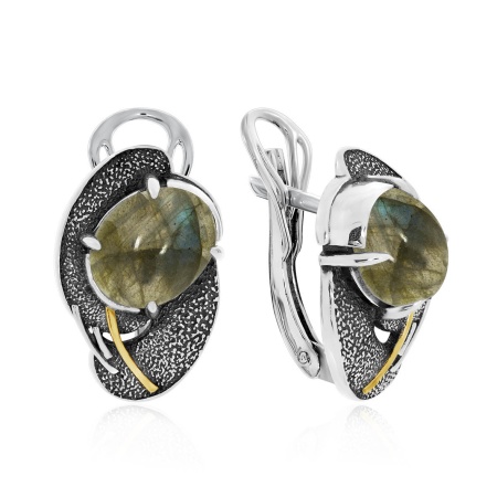 Купить оптом серьги из серебра с лабрадоритами 2317Л02395 от Krasnoe