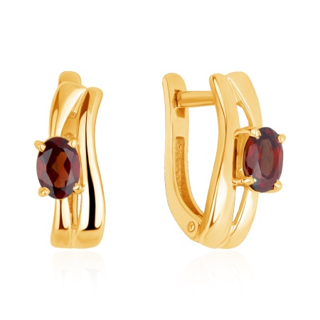 Купить оптом серьги из серебра с гранатами 2320155500 от Krasnoe