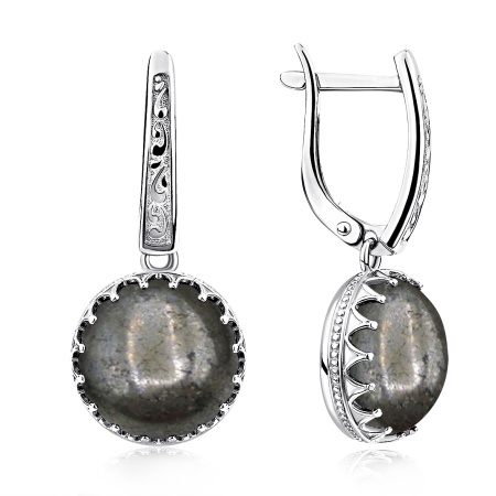 Купить оптом серьги из серебра с пиритами 2340П01967 от Krasnoe