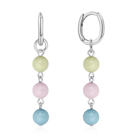 Купить оптом серьги из серебра с бериллами,  морганитами и  аквамаринами 2340875877 от Krasnoe