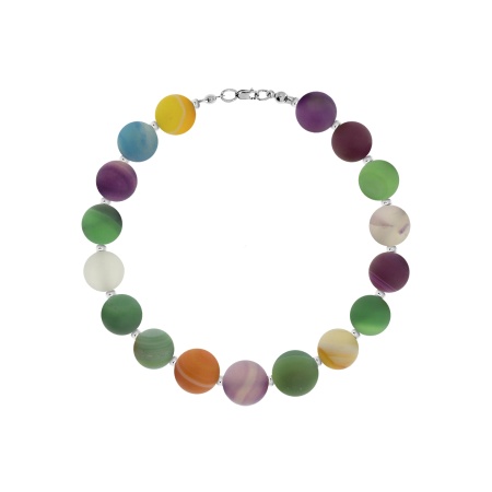 Купить оптом браслет из серебра с агатами 4340396072-17-2 от Krasnoe