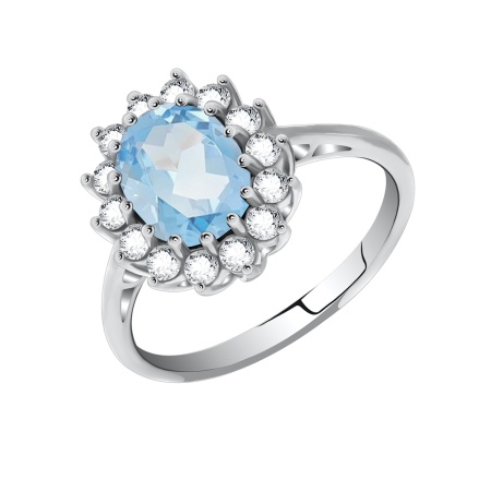 Купить оптом кольцо из серебра с кварцем и фианитами 1340180187л-70 от Krasnoe