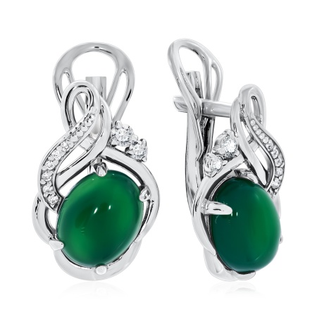 Купить оптом серьги из серебра с агатами и фианитами 2340390949-60 от Krasnoe