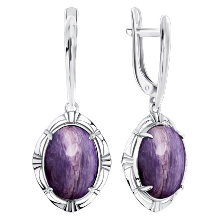Купить оптом серьги из серебра с чароитами 2340465702 от Krasnoe