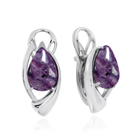 Купить оптом серьги из серебра с чароитами 2340462362 от Krasnoe