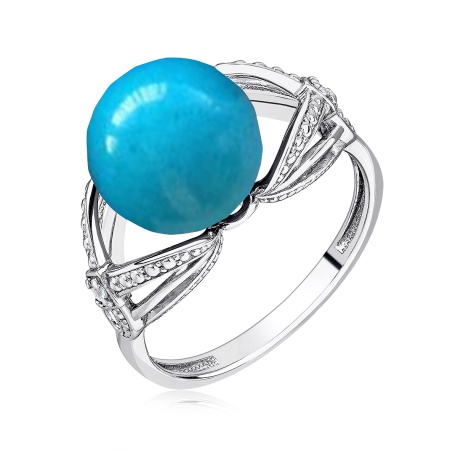 Купить оптом кольцо из серебра с бирюзой и фианитами 1310311996 от Krasnoe