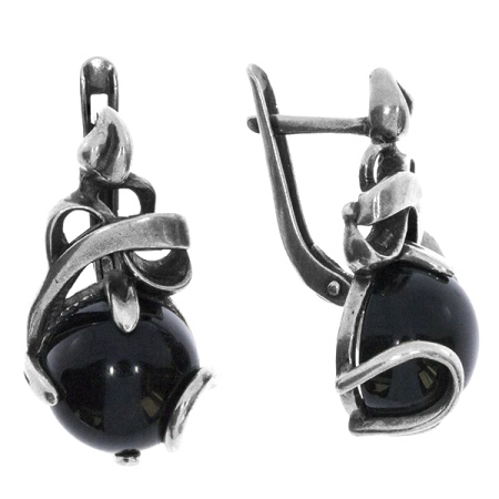 Купить оптом серьги из серебра с ониксом 3431011887 от Krasnoe