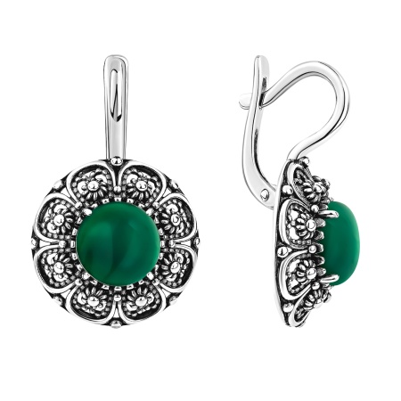 Купить оптом серьги из серебра с агатами 2310395115-60 от Krasnoe