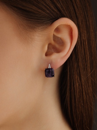 Купить оптом серьги из серебра с чароитами 2340465041 от Krasnoe