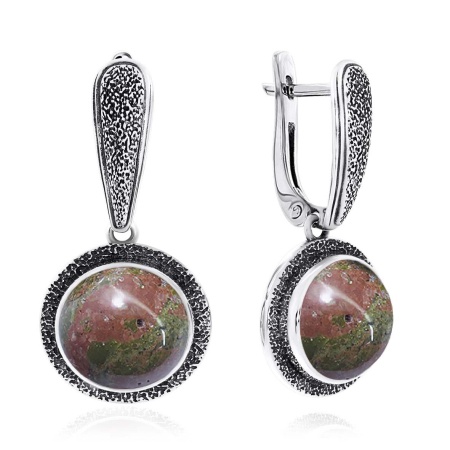 Купить оптом серьги из серебра с яшмой 2310302402 от Krasnoe