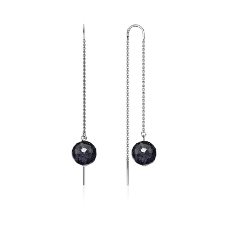 Купить оптом серьги из серебра с синтетическими авантюринами 2340360711-9-80 от Krasnoe