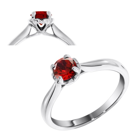 Купить оптом кольцо из серебра с гранатом 1340150130 от Krasnoe