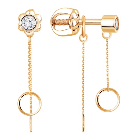 Купить оптом пусеты из серебра с фианитами 2320205197л-9 от Krasnoe