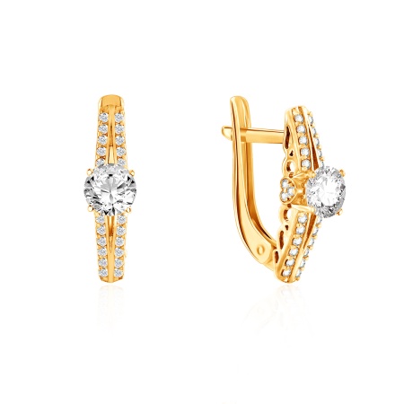 Купить оптом серьги из серебра с муассанитами и фианитами 2320970132л от Krasnoe