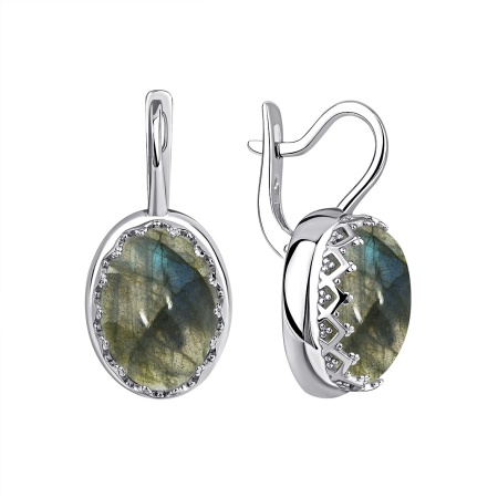 Купить оптом серьги из серебра с лабрадоритами 2340Л01963 от Krasnoe