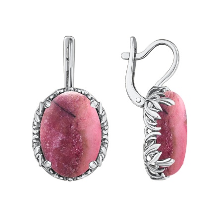 Купить оптом серьги из серебра с родонитами 2340451858 от Krasnoe