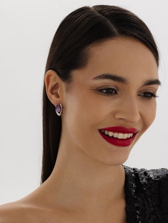 Купить оптом серьги из серебра с чароитами 2340462362 от Krasnoe