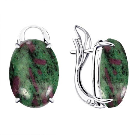 Купить оптом серьги из серебра с цоизитами 2340595045 от Krasnoe