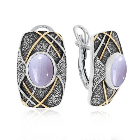 Купить оптом серьги из серебра с агатами 2317392400-84 от Krasnoe