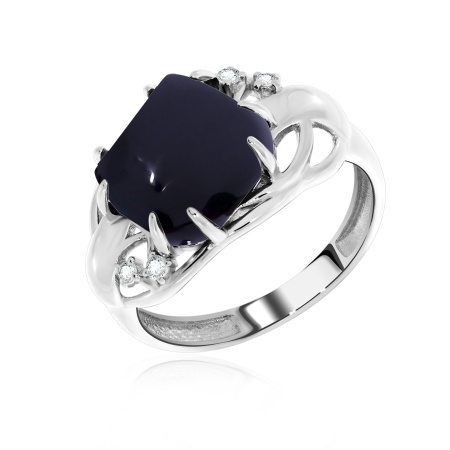 Купить оптом кольцо из серебра с агатом и фианитами 1340390984-20 от Krasnoe