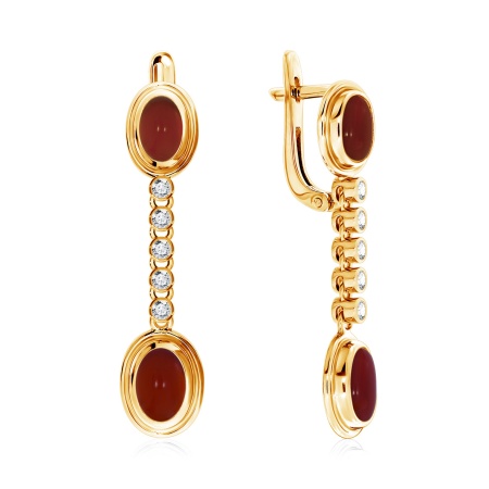 Купить оптом серьги из серебра с агатами и фианитами 2320390377л-А7 от Krasnoe