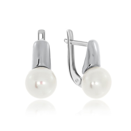 Купить оптом серьги из серебра с жемчугами 2340051392 от Krasnoe