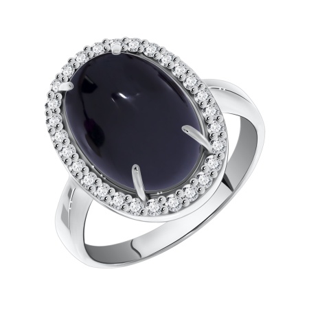 Купить оптом кольцо из серебра с агатом и фианитами 1340390253-20 от Krasnoe