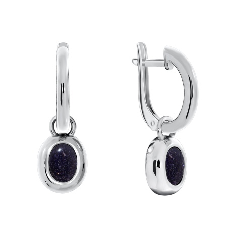 Купить оптом серьги из серебра с синтетическими авантюринами 2340360365-80 от Krasnoe