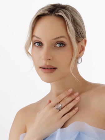 Купить оптом серьги из серебра с кварцем 2310100969-30 от Krasnoe