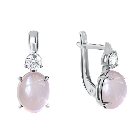 Купить оптом серьги из серебра с кварцем и фианитами 2340100367-30 от Krasnoe