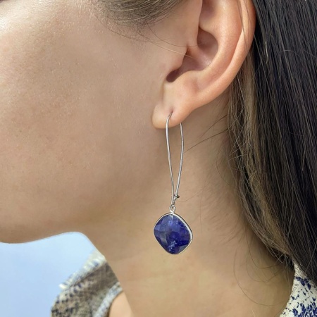 Купить оптом серьги из серебра с агатами 2340392962-80 от Krasnoe