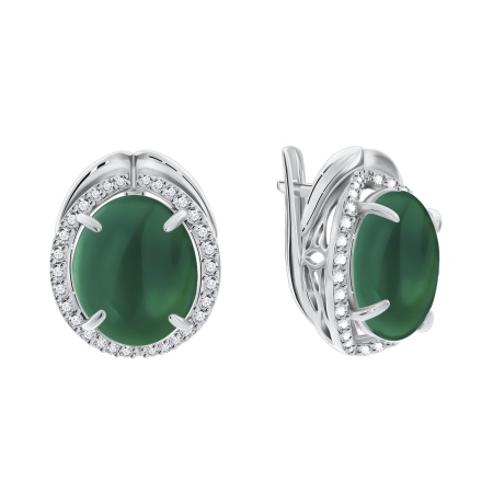 Купить оптом серьги из серебра с агатами и фианитами 2340390140-60 от Krasnoe