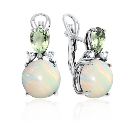 Купить оптом серьги из серебра с опалами и фианитами 2340250935-10 от Krasnoe