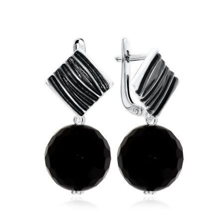 Купить оптом серьги из серебра с ониксами 2348431398 от Krasnoe