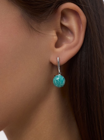 Купить оптом серьги из серебра с амазонитами 2340372311 от Krasnoe