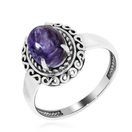 Купить оптом кольцо из серебра с чароитом 1310462113 от Krasnoe