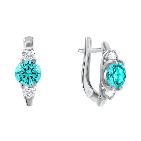 Купить оптом серьги из серебра с кристалл ювелирныйами и фианитами 2340290260-78 от Krasnoe