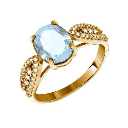 Купить оптом кольцо из серебра с кристалл ювелирныйом и фианитами 1320290186-70 от Krasnoe