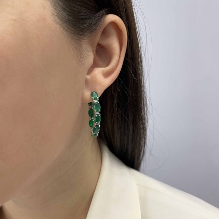 Купить оптом серьги из серебра с агатами 2340391183-60 от Krasnoe