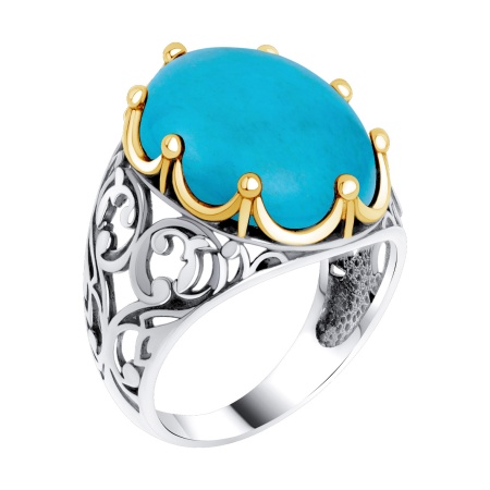 Купить оптом кольцо из серебра с бирюзой 1317315798 от Krasnoe
