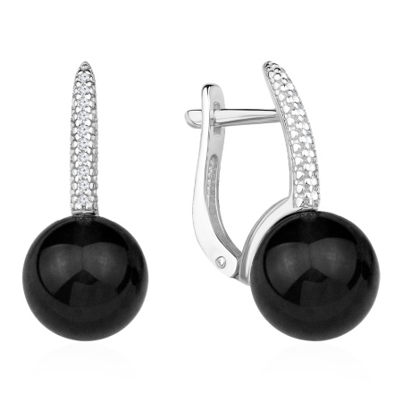 Купить оптом серьги из серебра с агатами и фианитами 2340391606л-20 от Krasnoe