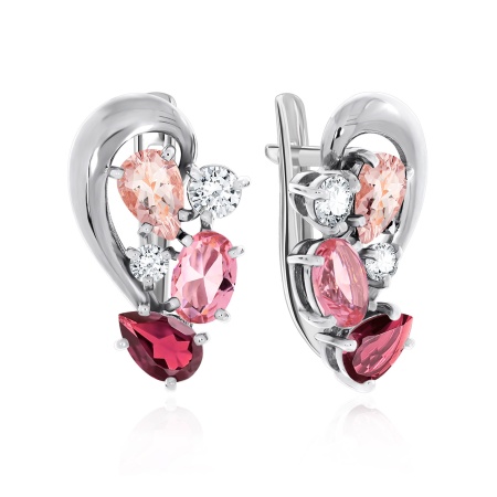 Купить оптом серьги из серебра с ситаллами и фианитами 2340200883-33 от Krasnoe