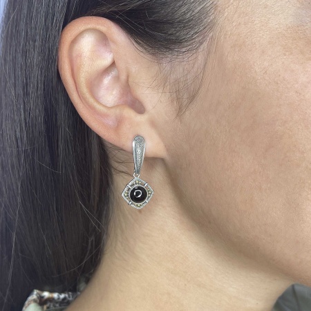 Купить оптом серьги из серебра с агатами 2317392404-20 от Krasnoe